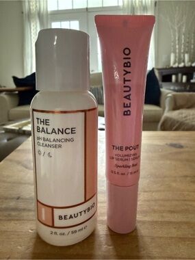 Beauty bio-The Balance cleanser & The Pout lip serum-2 travel items